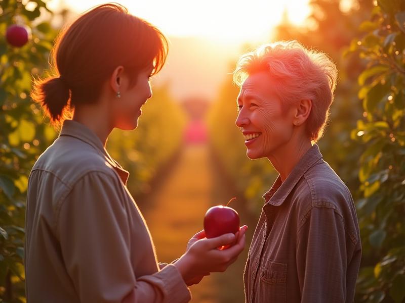 農園で生産者と語らう代表