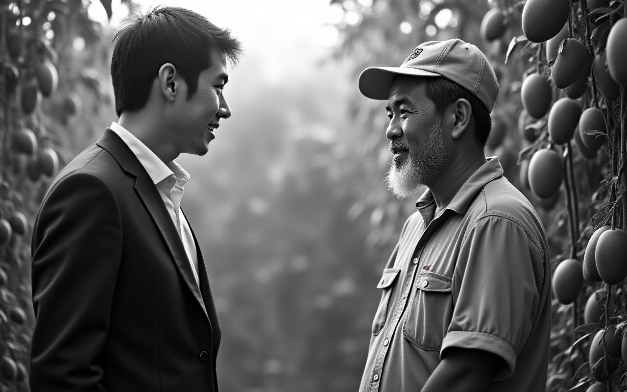 現地の農園を訪れるしーっのバイヤー