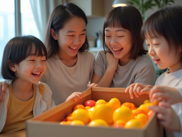 家族で食卓を囲む様子