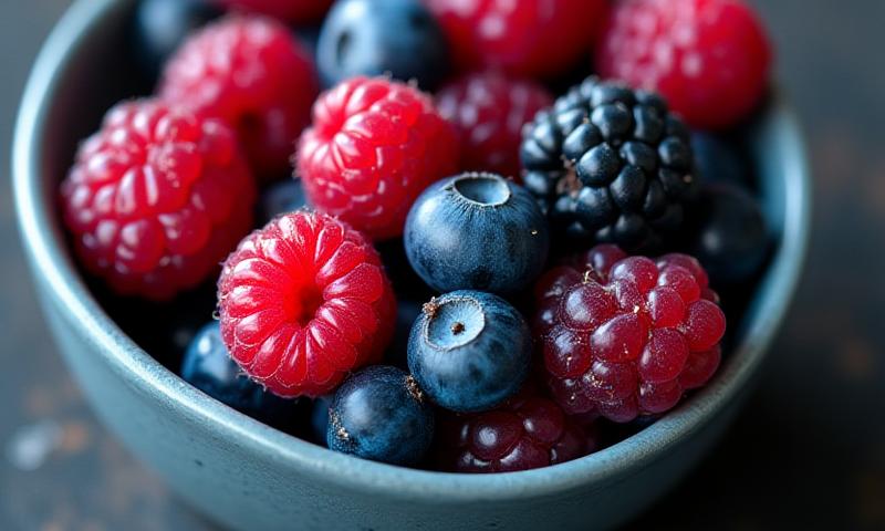 アントシアニン豊富なブルーベリーとラズベリー
