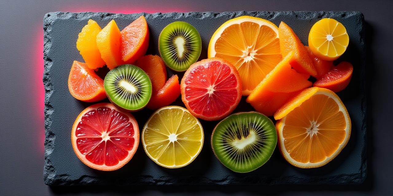 色とりどりのエキゾチックフルーツプレート